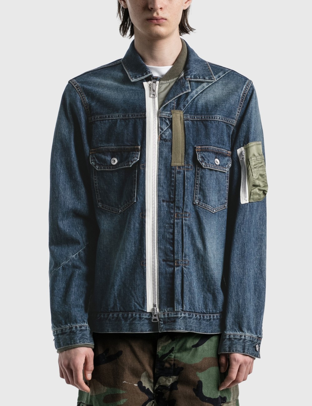 Sacai Denim Jacket w/ MA-1 Pocket